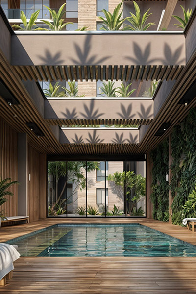 Render frontal piscina